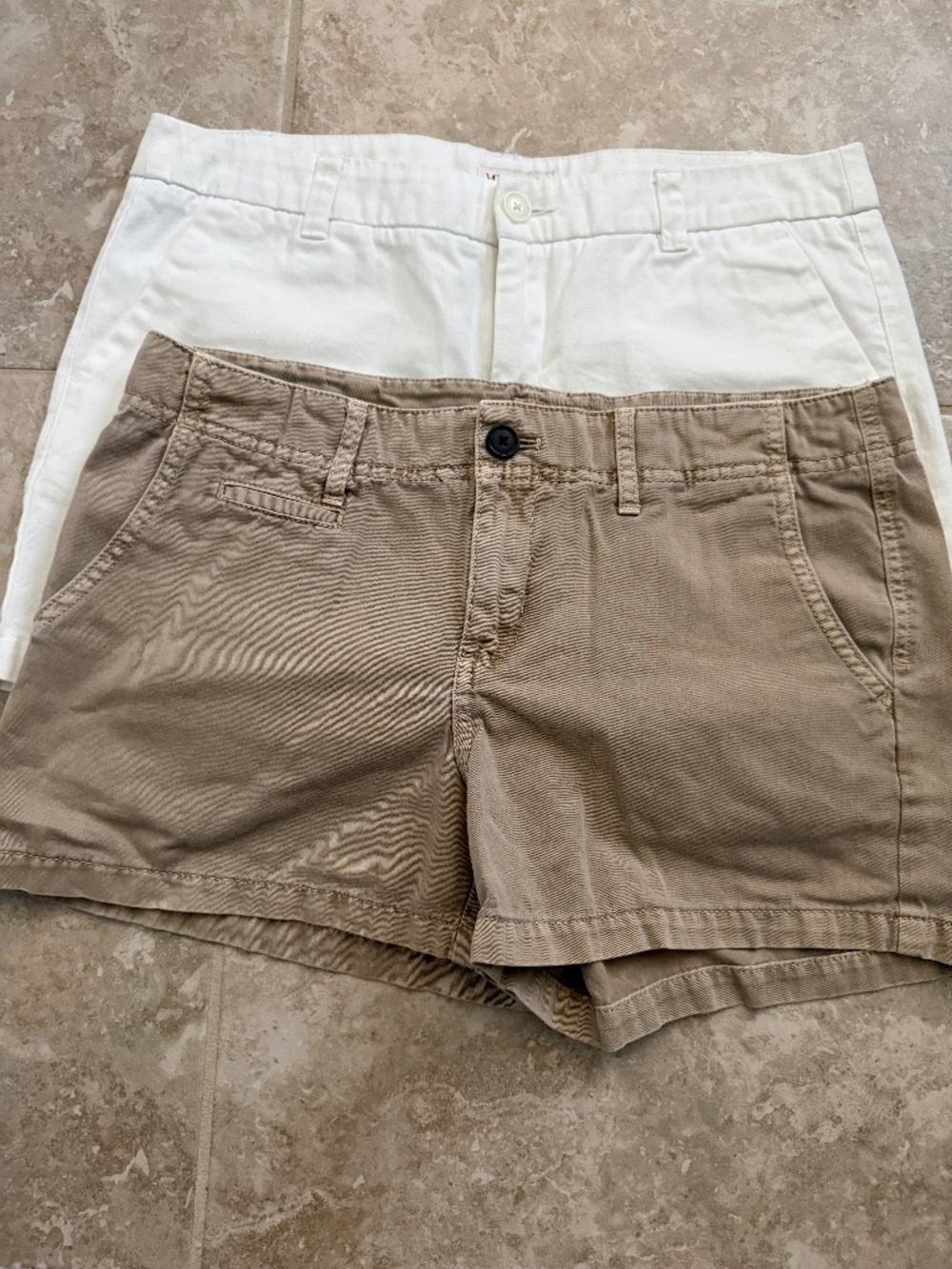 Merona shorts size 8, white and khaki